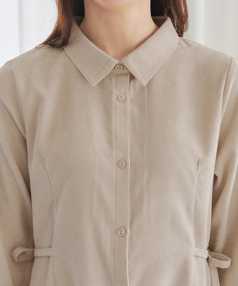 コーデュロイサイドリボンワンピース