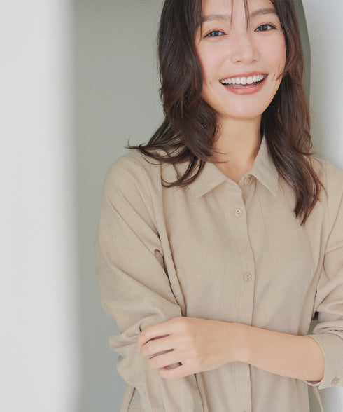 コーデュロイサイドリボンワンピース