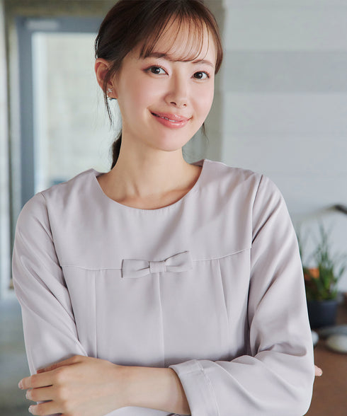 【安田美沙子さん着用】フレアAラインリボンワンピース