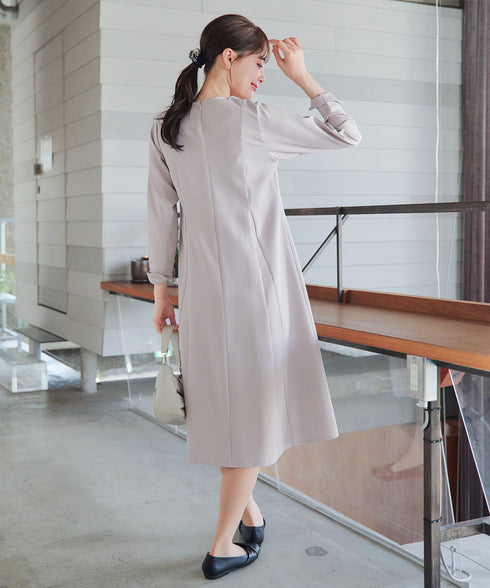 【安田美沙子さん着用】フレアAラインリボンワンピース