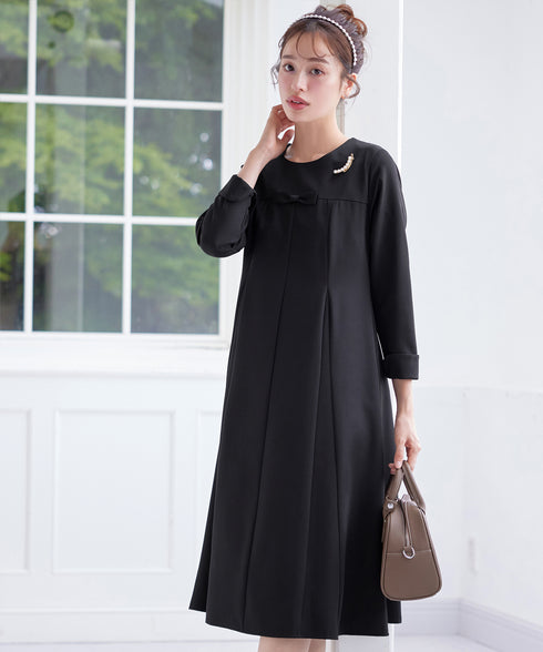 【安田美沙子さん着用】フレアAラインリボンワンピース