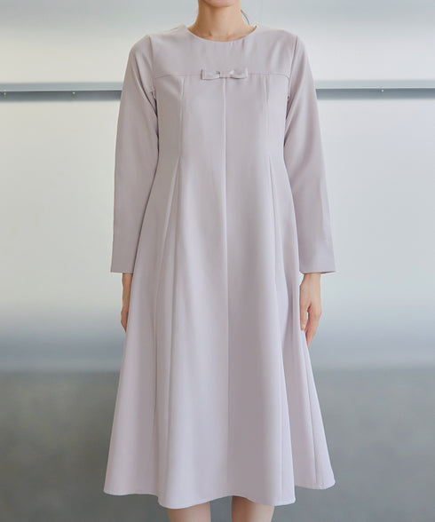 【安田美沙子さん着用】フレアAラインリボンワンピース