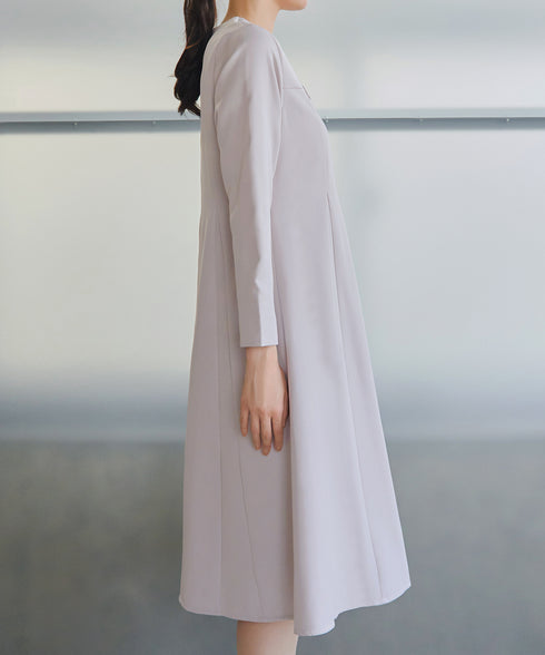 【安田美沙子さん着用】フレアAラインリボンワンピース