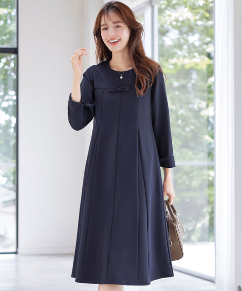 【安田美沙子さん着用】フレアAラインリボンワンピース