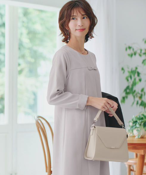 【安田美沙子さん着用】フレアAラインリボンワンピース