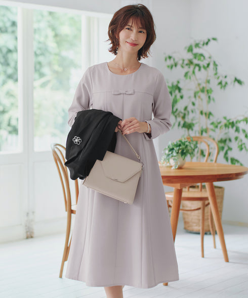 【安田美沙子さん着用】フレアAラインリボンワンピース