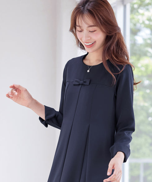 【安田美沙子さん着用】フレアAラインリボンワンピース