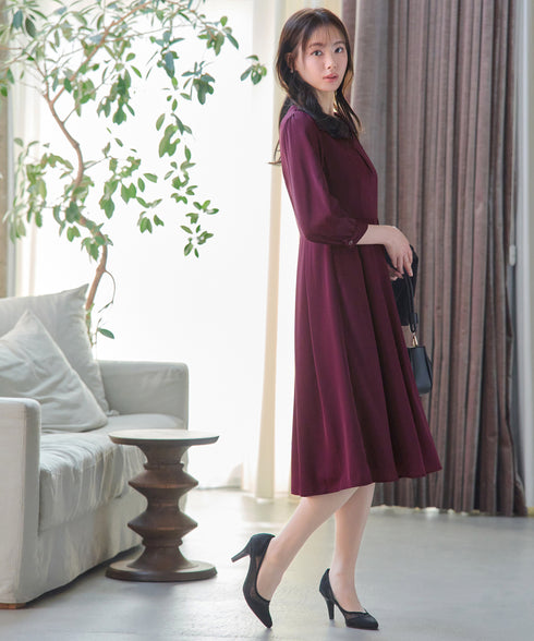 ロールVネックワンピース