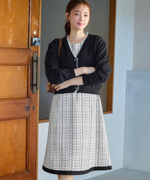 ツイードAラインワンピース