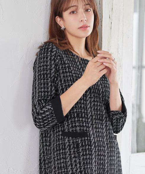 ツイードAラインワンピース