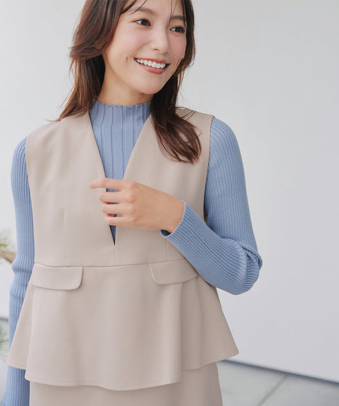 【安田美沙子さん着用】ペプラムジャンスカワンピース