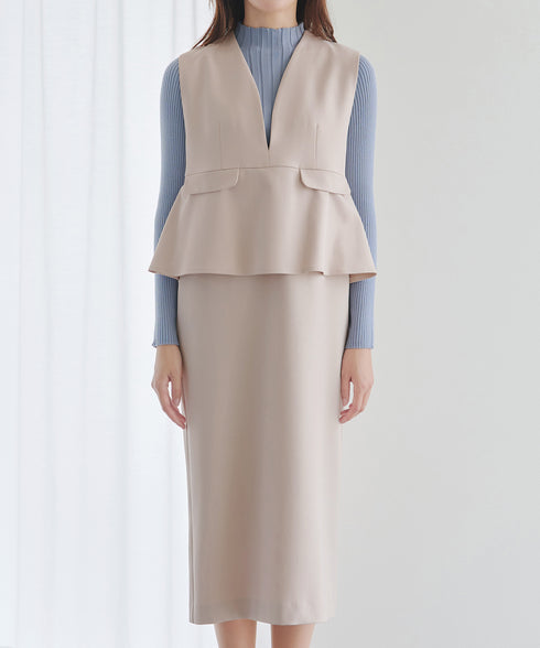 【安田美沙子さん着用】ペプラムジャンスカワンピース