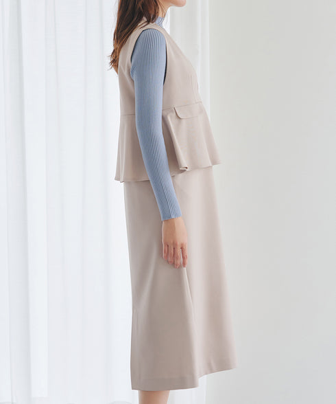 【安田美沙子さん着用】ペプラムジャンスカワンピース