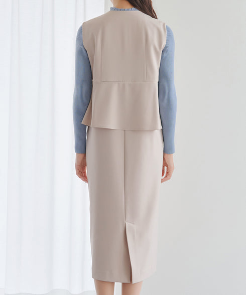 【安田美沙子さん着用】ペプラムジャンスカワンピース