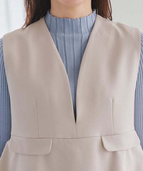 【安田美沙子さん着用】ペプラムジャンスカワンピース