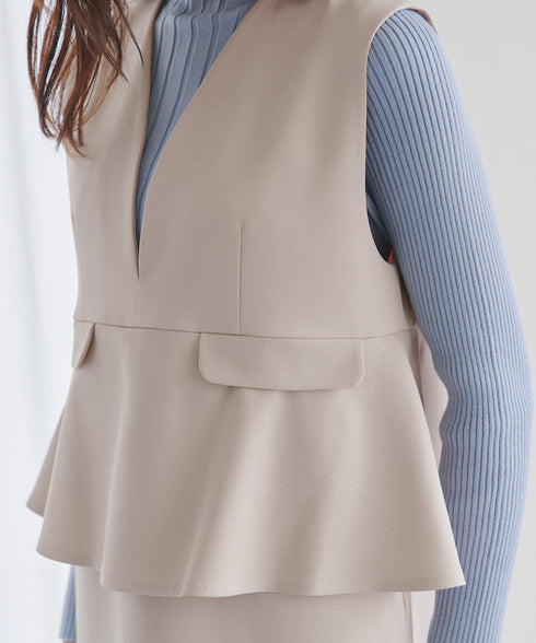 【安田美沙子さん着用】ペプラムジャンスカワンピース