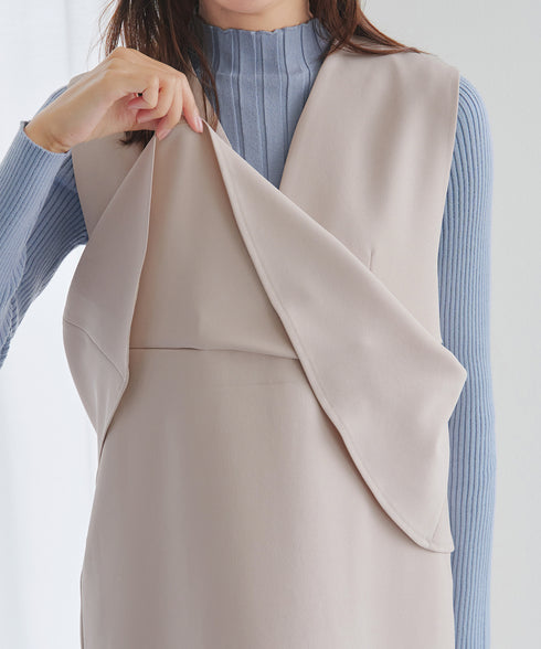 【安田美沙子さん着用】ペプラムジャンスカワンピース