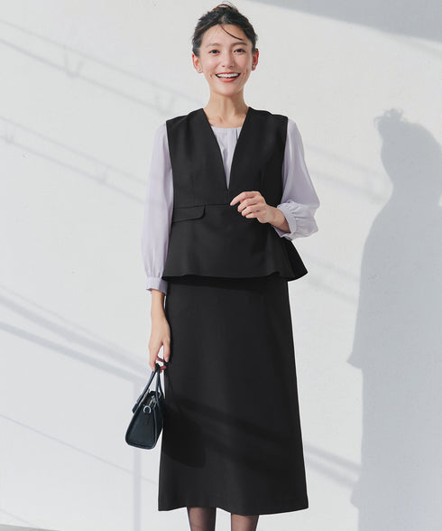 【安田美沙子さん着用】ペプラムジャンスカワンピース