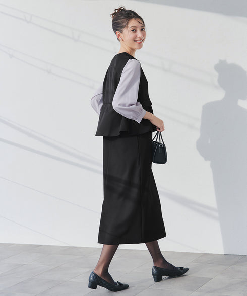 【安田美沙子さん着用】ペプラムジャンスカワンピース