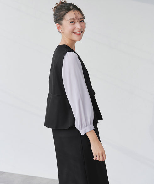 【安田美沙子さん着用】ペプラムジャンスカワンピース