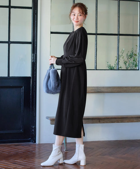 【吸水発熱 / 静電気防止】ポンチタックワンピース