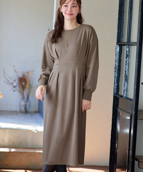 【吸水発熱 / 静電気防止】ポンチタックワンピース