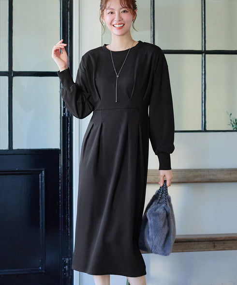 【吸水発熱 / 静電気防止】ポンチタックワンピース