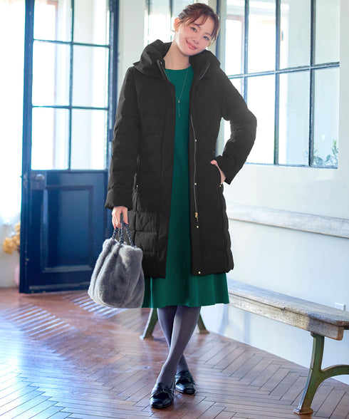 リブ切替デザインニットワンピース