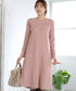 リブ切替デザインニットワンピース