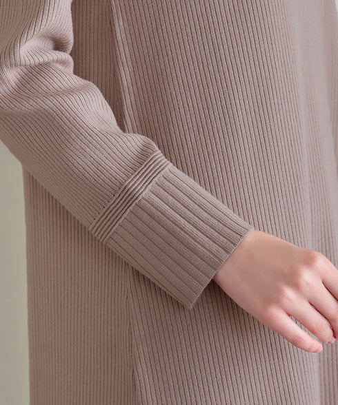 リブ切替デザインニットワンピース