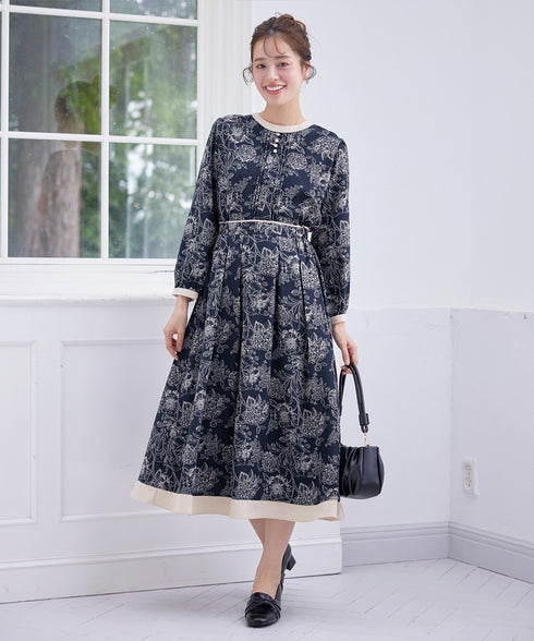 トワルドジュイ配色ワンピース