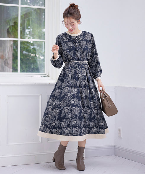 トワルドジュイ配色ワンピース