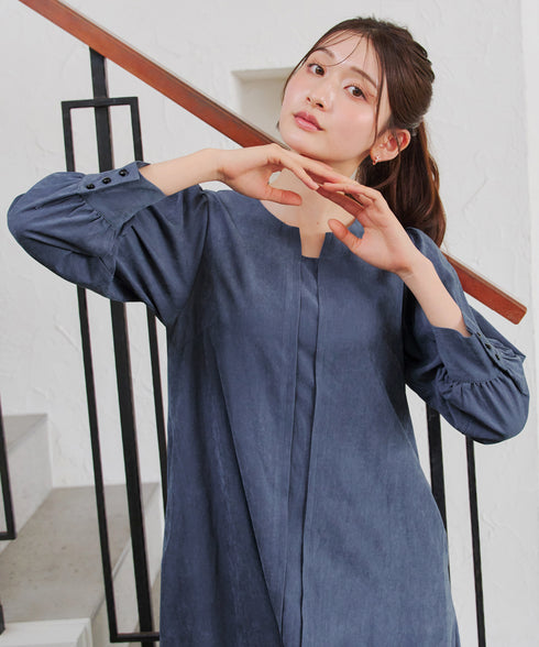 ピーチスキンAラインワンピース