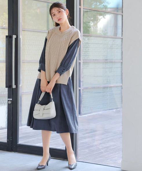 ピーチスキンAラインワンピース