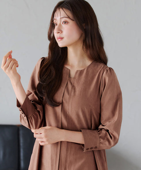 ピーチスキンAラインワンピース