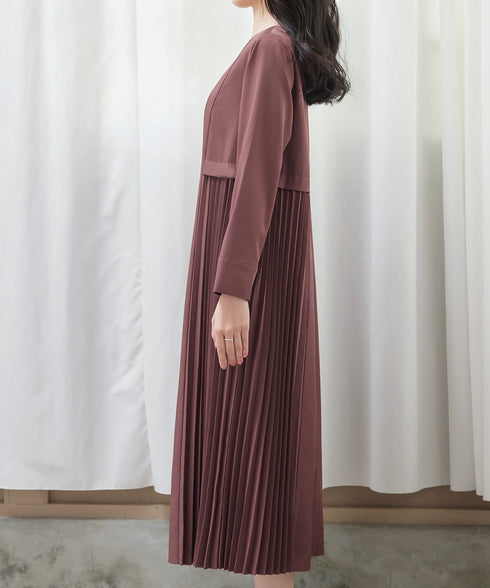 サイドプリーツワンピース