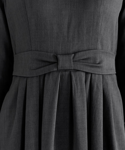 リボンウエスト切替ワンピース