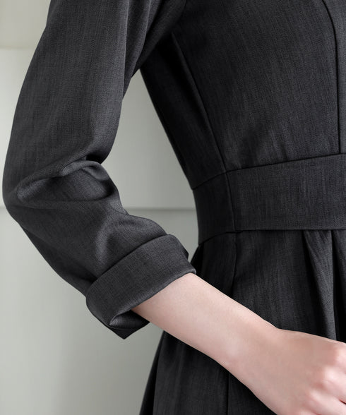 リボンウエスト切替ワンピース