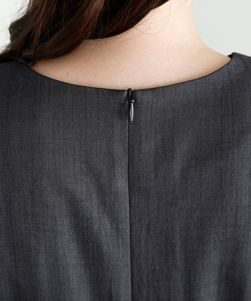 リボンウエスト切替ワンピース