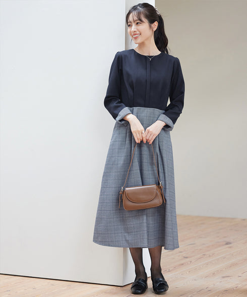 チェックドッキングワンピース