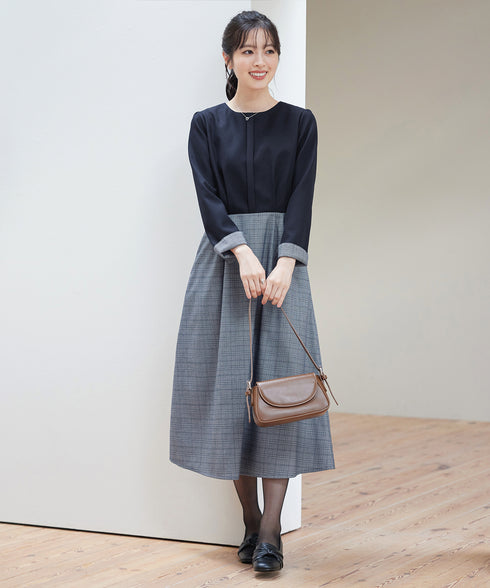 チェックドッキングワンピース