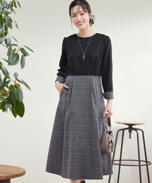 チェックドッキングワンピース