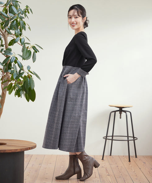 チェックドッキングワンピース