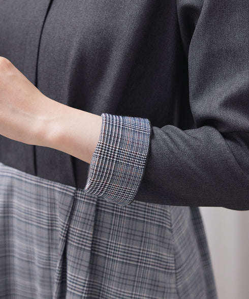 チェックドッキングワンピース