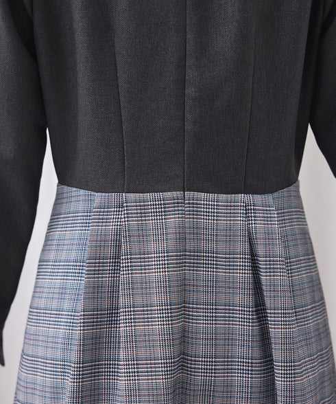 チェックドッキングワンピース