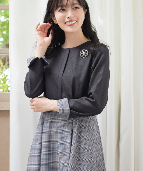 チェックドッキングワンピース