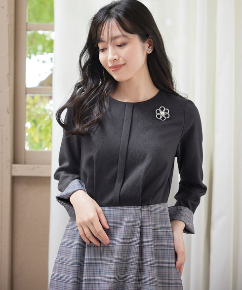 チェックドッキングワンピース