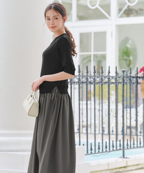 ニットドッキングワンピース