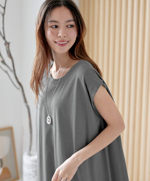 フレンチスリーブカットソーワンピース