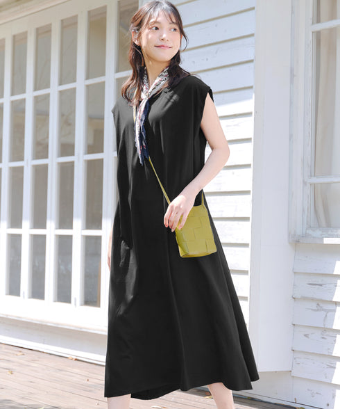 フレンチスリーブカットソーワンピース